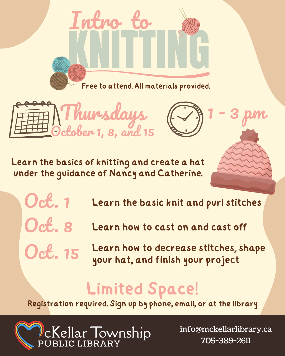 Learn to Knit a Cozy Toque This October!